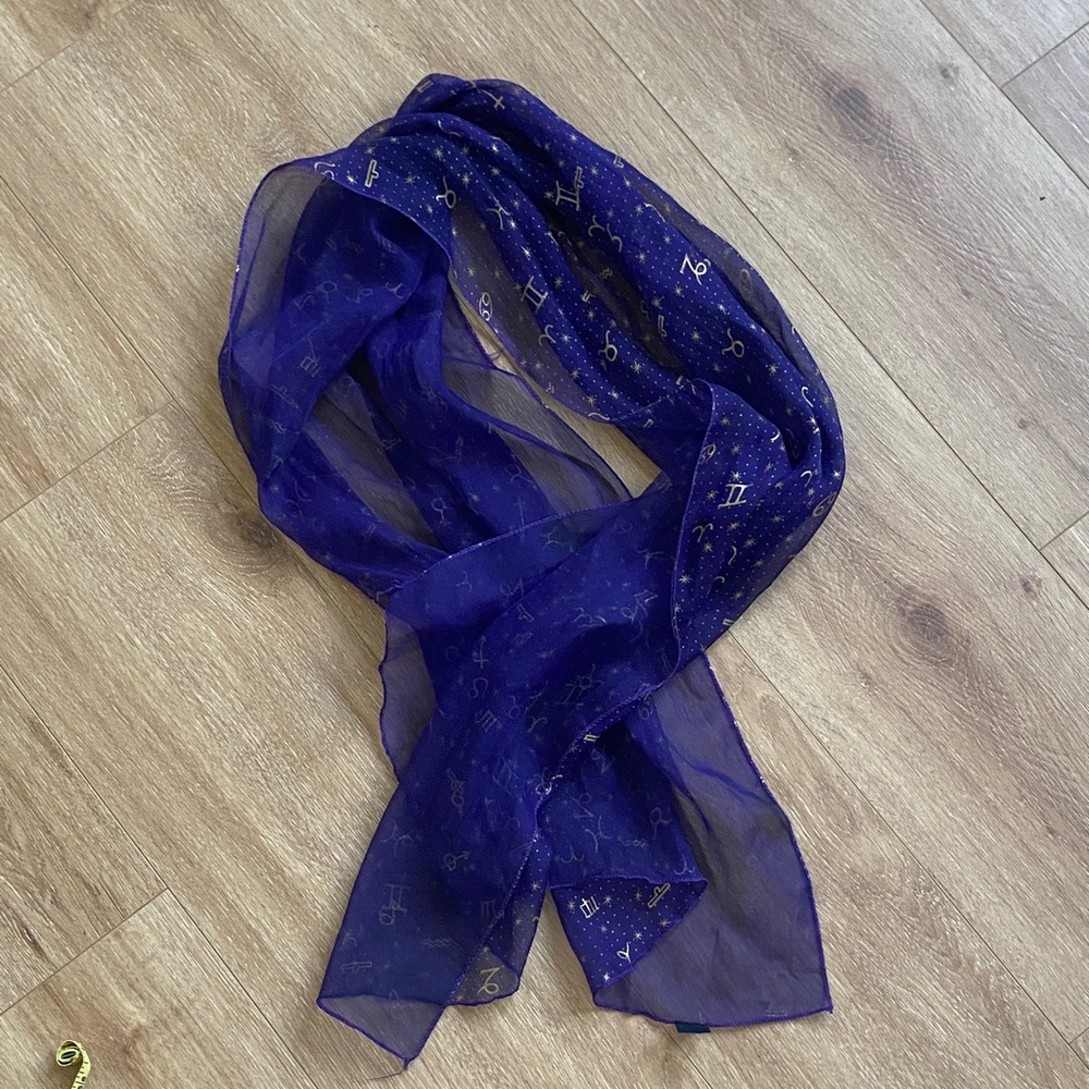 Astrology Zodiac Royal Purple Scarf or witchy table runner